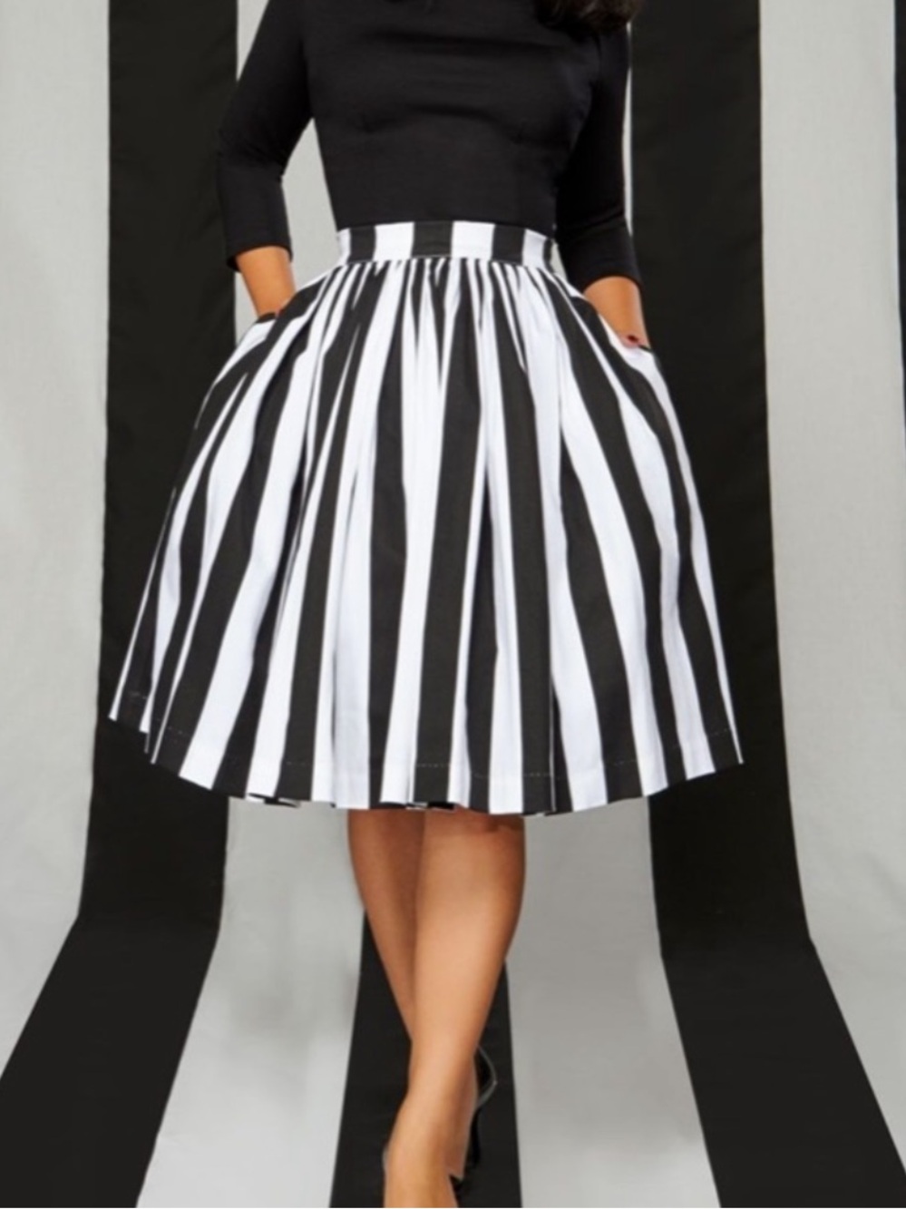 NWT Pinup Couture Mark Striped Jenny Skirt